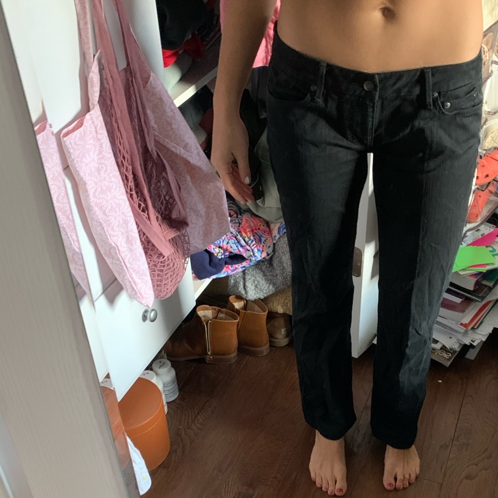 Joe’s black denim jeans.